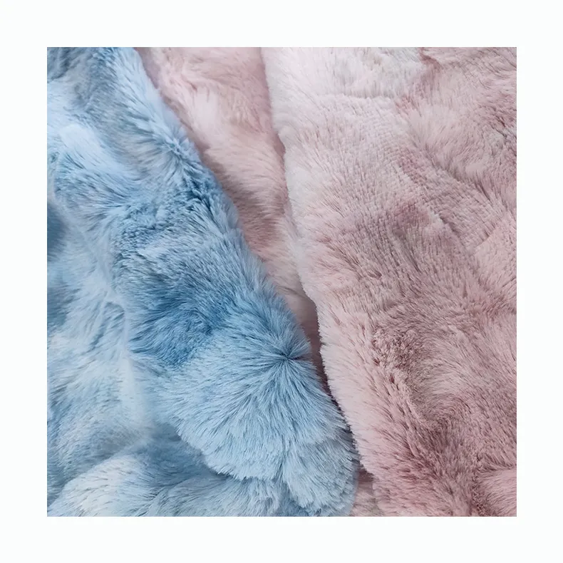 Super Quality Warm Thick Plush Home Textiles Brush PV Long Pile Faux Fur Fabric For Blanket