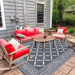 <span class=keywords><strong>Tapis</strong></span> d'Extérieur Réversibles pour Camping-Car 9 X 12 Promotion <span class=keywords><strong>Tapis</strong></span> de Sol Résistant aux Intempéries avec Boucles d'Angle pour Patio <span class=keywords><strong>et</strong></span> Camping <span class=keywords><strong>Noir</strong></span> <span class=keywords><strong>Blanc</strong></span> - Product Image 4