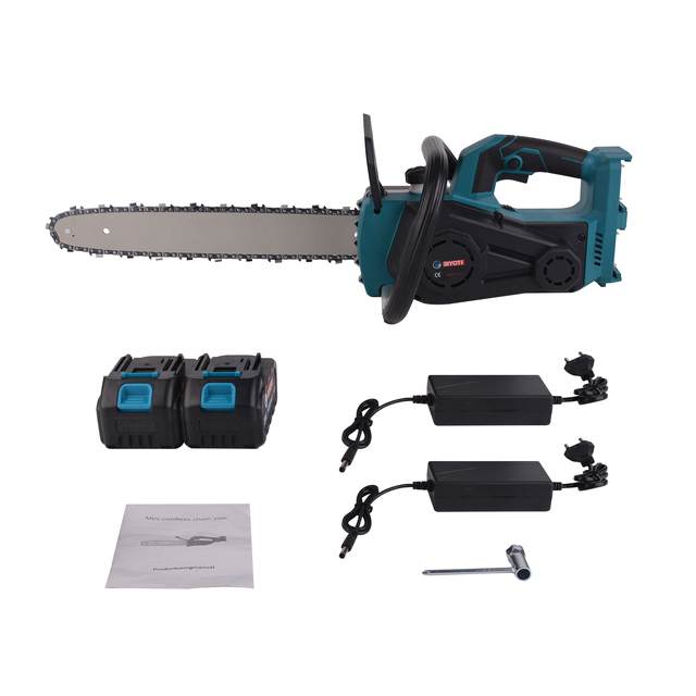 BIYOTI BYT-216 Portable 16 Inch Cordless Dual Lithium Battery Chainsaw Professional 21v Brushless Electric Chain Saw