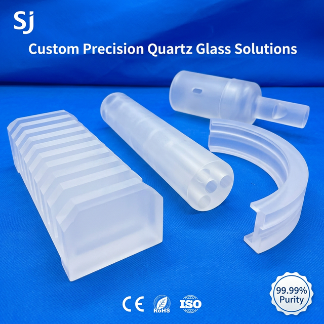 Custom CNC Precision Machining High Purity 99.99% Fused Silica Quartz Glass Parts SJ SJ 224 1100C for Semiconductor Laboratory