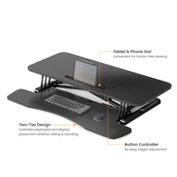 Convertisseur de bureau électrique réglable en hauteur pour poste de travail assis-debout, avec plateau économique et ergonomique