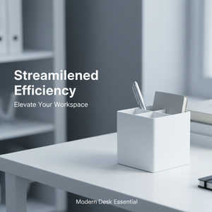 Современный экологичный квадратный держатель для карандашей, настраиваемый пластиковый настольный органайзер для канцелярских принадлежностей для офиса - Product Image 5