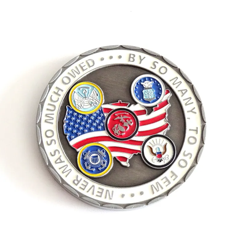 Promotion Cheap Custom soft enamel metal 3D military USA Europe style challenge army coins