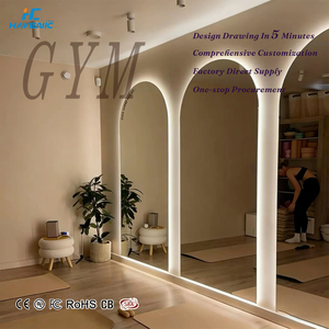 Specchio LED <span class=keywords><strong>da</strong></span> <span class=keywords><strong>Parete</strong></span> Personalizzato di Alta Qualità, Grande Stile Art Deco, con Interruttore Touch, Ecologico e Intelligente - Product Image 1