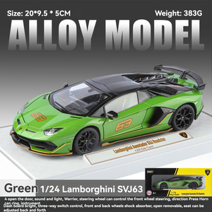 Modelo de Auto Lamborghini Eventado <span class=keywords><strong>SVJ63</strong></span> HMB 1:24, Modelo de Auto de Aleación con Sonido y Luz, Modelo de Auto Deportivo, Juguete Coleccionable para Niños, Regalo - Product Image 5