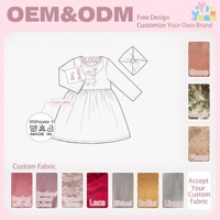Ensemble de vêtements 2 pièces pour fillettes : Robe florale cerf de la forêt à manches longues avec bandeau imprimé assorti – Prise en charge de la personnalisation