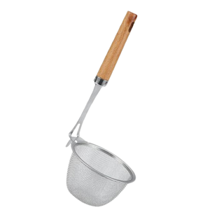 Poignée en bois ustensiles de cuisine passoire à café emballage personnalisé disponible passoire à thé pour cuisine passoire à mailles en acier inoxydable - Product Image 1