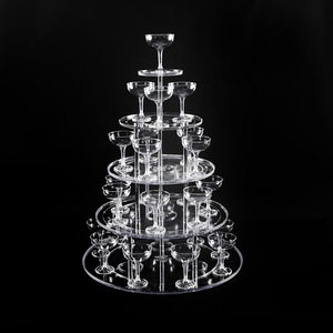 Estante de plástico de 5 capas para fiesta, <span class=keywords><strong>Torre</strong></span> acrílica para champán, boda, grado alimenticio - Product Image 2