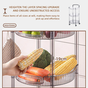 Rangement de cuisine 1/3/4 couches étagère à légumes rotative étagère de rangement de <span class=keywords><strong>sol</strong></span> multicouche de cuisine - Product Image 2