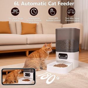New Desgin Automatic Cat Feeder Dispenser with Ultra-Wide-Angle Lens <b>Camera</b> Two-Way Audio 2.4G 6L <b>Smart</b> APP Pet Feeding Schedule - Product Image 3