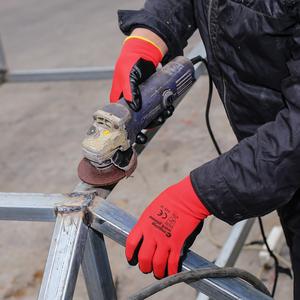 Guantes de fábrica de látex CHUANGYING sumergidos jardinería construcción protección Medi-grip negro guantes industriales - Product Image 6