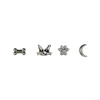 Piercing de titanio 16G con rosca externa para nariz, labret, con circonita talla Asscher y talla estrella, engaste de garra, moderno, para boda, regalo infantil