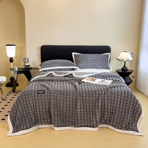 Manta Multifuncional <span class=keywords><strong>de</strong></span> Felpa <span class=keywords><strong>de</strong></span> Visón Dorado Clase A, Diseño <span class=keywords><strong>de</strong></span> Cuadrícula, Novedad 2025 - Product Image 6