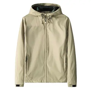 High Quality Custom Plain Outdoor Men Safari Jacket Windproof With Hooded Full Zip Up Light Weight Jacket Mens Softshell Jacket
