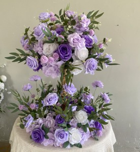 Centros de Mesa con Bolas de Flores Artificiales Blancas y Champán, Arreglos Florales Elegantes para Decoración de Mesa de Boda - Product Image 3