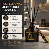 Diffuseur de parfum d'ambiance de luxe pour hôtel, bouteille en verre ambré personnalisée OEM ODM, parfum d'intérieur pour distributeur en gros, directement de l'usine