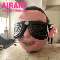 Tête humaine géante gonflable, visage imprimé personnalisé, PVC, forme de tête de dessin animé 3D, ballon