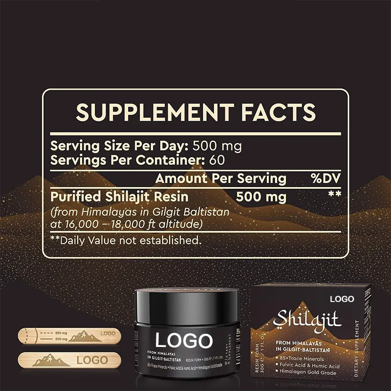 Shilajit himalayano puro al 100% di grado dorato con acido fulvico e complesso di minerali in tracce 85 + per energia e supporto immunitario