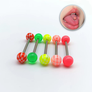 Piercing de Lengua HGC 316L, Barra Recta de Acrílico, Joyería para Perforaciones Corporales para Hombres y Mujeres, Piercing de Lengua y Pezón - Product Image 6