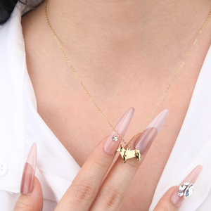 Collana con Ciondolo a Forma di Gatto, Cucciolo o Corgi in Acciaio Inossidabile 316L Chris April, Gioiello Regalo per Donne - Product Image 1