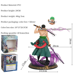 Vente en gros <span class=keywords><strong>Fantastique</strong></span> Dream Flow Figurines à collectionner pour One Piece Petit 20CM Zoro Double Têtes Trois Lames Fait Anime Action - Product Image 2