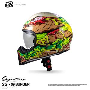 The JP Signature Motif SG 09 <b>Retro</b> Fullface <b>Helmet</b> offers vintage style with modern protection for superior safety on the road. - Product Image 4