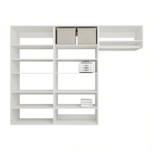 Armadio armadio modulare autoportante bianco con ampi ripiani e aste sospese 70.86 "W X 16.04" D X 70.86 "H - Product Image 1