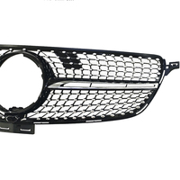 Rejilla Frontal de Radiador Estilo Diamante para Mercedes Benz Clase GLE W166 2016-2019 Negro/Plateado