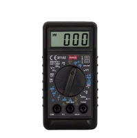 Multimeter Digital Benchtop 9v Harga Terjangkau dengan Kabel Uji, Pengukur Tegangan AC/DC, Arus, dan Resistansi, Lampu Latar Biru