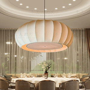 Lustre de restaurant de style français, crème, ovale, à LED, diamètre 80cm, 100cm, 120cm, lampe suspendue pour hôtel, boutique, chambre privée - Product Image 2