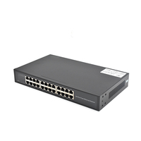 Switch Ethernet Rápido No Administrado de 24 Puertos 10/100Mbps, Carcasa Metálica, Montaje en Pared o Escritorio, para Oficinas SME y Cámaras IP