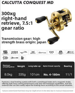 <span class=keywords><strong>Moulinet</strong></span> spinning de qualité pour la pêche <span class=keywords><strong>en</strong></span> <span class=keywords><strong>mer</strong></span> CALCUTTA CONQUEST série 101, construction métallique, rapport de transmission 6.3:1, pour droitier - Product Image 5