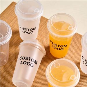 Vasos de Plástico PP en Forma de U de 90 mm con Tapas, 9-24 oz, Desechables y Reciclables para Té de Burbujas, Boba, Café Helado, Uso Industrial, Venta al Por Mayor - Product Image 2