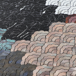 Noir et gris foncé couleur grain de bois nuage forme mosaïque peler bâton carreaux muraux autocollant en aluminium pour cuisine salon décoration murale - Product Image 6