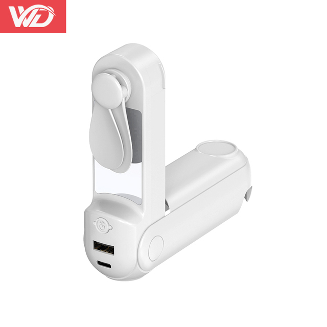 Mini Fan Wholesale Rechargeable Electric Standing Mini Backup Power Bank&Desk Fan&Handheld Fan 5 in 1 Pocket Fan