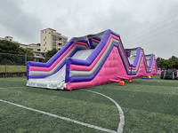 Parcours d'obstacles gonflable commercial Barry Factory Price 5K Inflatable Run the Humps pour événements en plein air