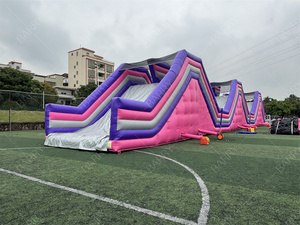 สนามวิ่งข้ามสิ่งกีดขวางเป่าลม Barry Factory Price 5K รุ่น Inflatable Obstacle Course Run the Humps สนามนินจาวอร์ริเออร์เป่าลมเชิงพาณิชย์สำหรับกิจกรรมกลางแจ้ง - Product Image 2