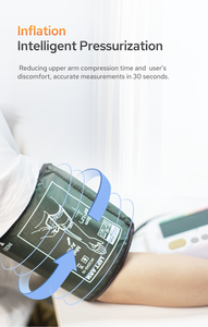 स्मार्ट सी आईएसओ अनुमोदित इलेक्ट्रिक डिजिटल ब्लड प्रेशर मॉनिटर ब्लूटूथ 4.0 स्वचालित ऊपरी बांह स्पाइमोमानोमीटर आसान उपयोग परिवार - Product Image 6
