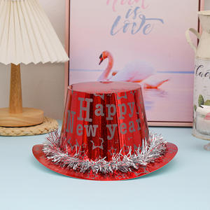 Sombrero de copa de Año Nuevo FELIZ AÑO NUEVO PAPEL SOMBRERO de copa Suministros para fiestas de <span class=keywords><strong>Nochevieja</strong></span> Accesorios para fotomatón - Product Image 6