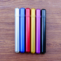Vente en gros mini conteneur de stockage portable en aluminium et métal tube de cigare étanche pour fumer briquets et accessoires