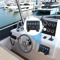 Panneau d'interrupteurs à bascule multifonctionnel pour applications marines avec bloc de fusibles, voltmètre numérique LED, prise allume-cigare et double chargeur USB