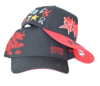 Gorras de Béisbol Estructuradas de 5 Paneles con Elementos Chinos Personalizados, Gorras Snapback de Moda con Bordado 3D para Club de Música y Guitarra
