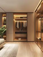 Système de dressing autoportant moderne et minimaliste avec éclairage LED, armoire de rangement de luxe pour vêtements de chambre à coucher, idéal pour villa, vente directe usine