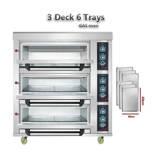 Prix du four de boulangerie, Four à gaz industriel à pont simple/double/trois couches pour la cuisson de gâteaux, de pains et de pizzas - Product Image 3