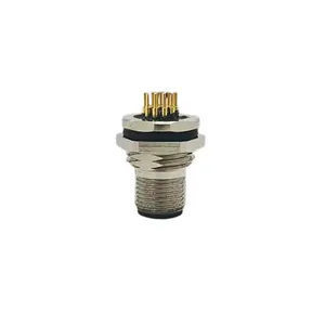 Paneel Waterdichte Connector 2-17 Core Mannelijke Voorste Slot Waterdichte Stoel M12 Luchtvaart Plug Connector