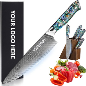 Couteau de chef professionnel de luxe en acier forgé japonais VG10 à 67 couches avec manche en coquille d'ormeau marin, couteau de cuisine - Product Image 1