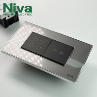 Interrupteur tactile intelligent Niva Luxury Acrylic Modern Panel, commande par application WiFi, 1 gang, norme universelle, garantie 5 ans, installation facile