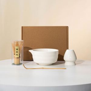 Japanese Japandi Style Eco-Friendly Ceramic Stoneware Matcha Bowl Set Bamboo Whisk Pink Color Gift <b>Box</b> High Quality Wholesale - Product Image 3