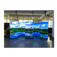 Nueva tendencia Pantalla de visualización Interior Exterior Cubo curvo Pantalla Video Pared Panel Centro comercial Escenario Exposición Fondo Pared de video