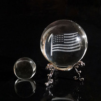 Photographie en gros de haute qualité K9 boule de verre 60mm boule de cristal clair avec support